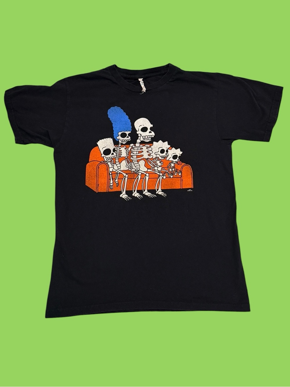 Vintage Y2K The Simpsons Skeleton Couch Treehouse of Horror Shirt Retro Medium